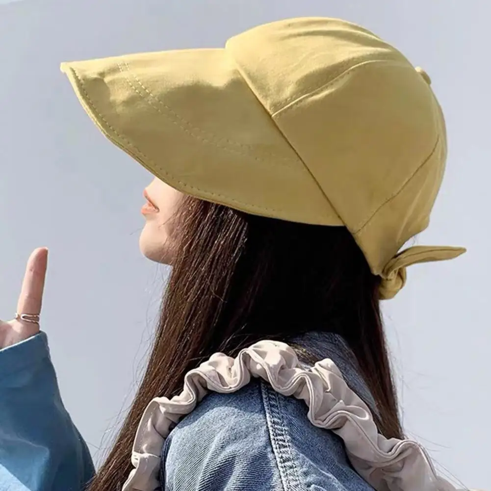 

Women Sun Hat Big Brim Bucket Hat Pure Color Sunshade Hat Summer Panama Cap Sun Fishing Gorros for Outdoor