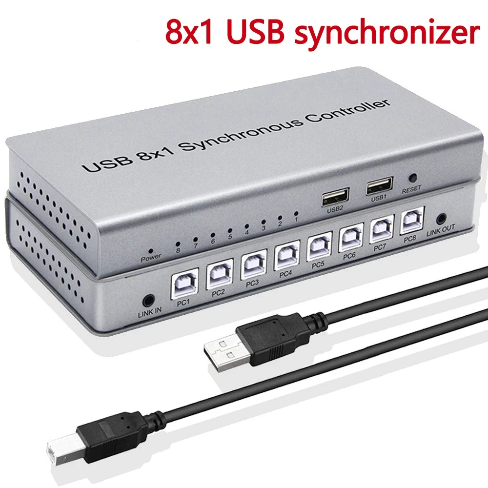 

8 Ports USB Synchronizer DNF Keyboard Mouse USB Shared Display Synchronization Controller KVM Switcher for Win7/8/10 Ma