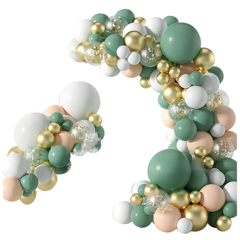 

117Pcs Balloon Arch Kit, Avocado Green Balloons Party Decorations Balloons Latex Green with Balloons, Golden Balloons