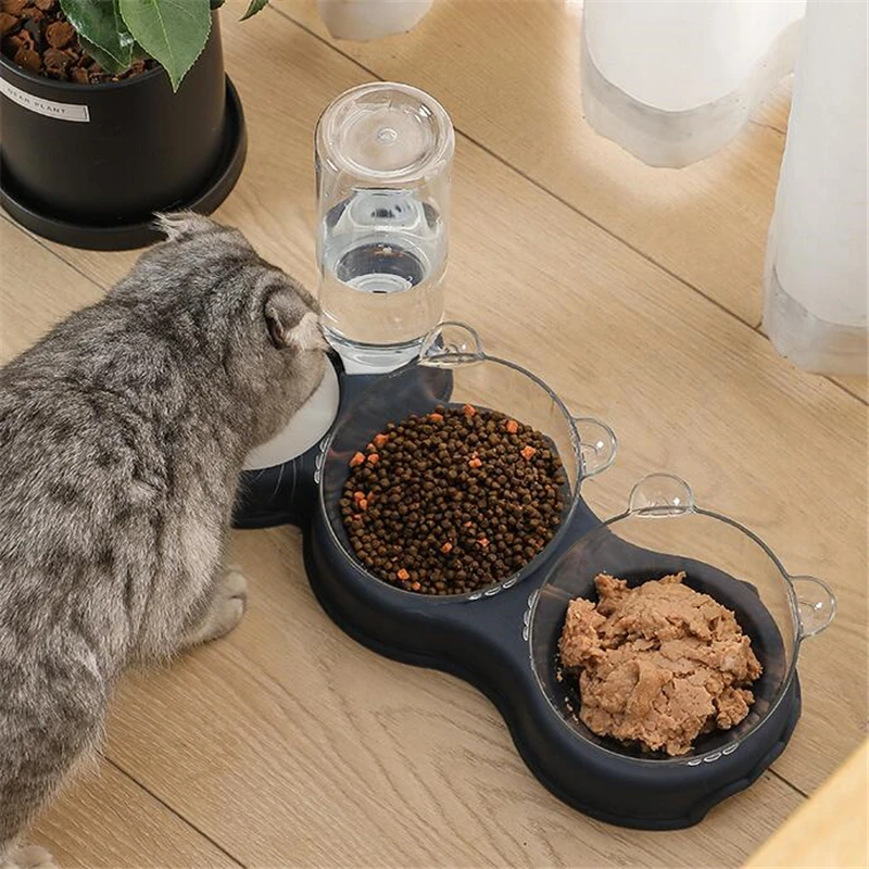 

Pet Bowl Cat Bowl Dog Bowl Automatic Drinking Bowl Cat Food Bowl Anti Slip Double Bowl Easy To Clean Pet Supplies Cat Supplies