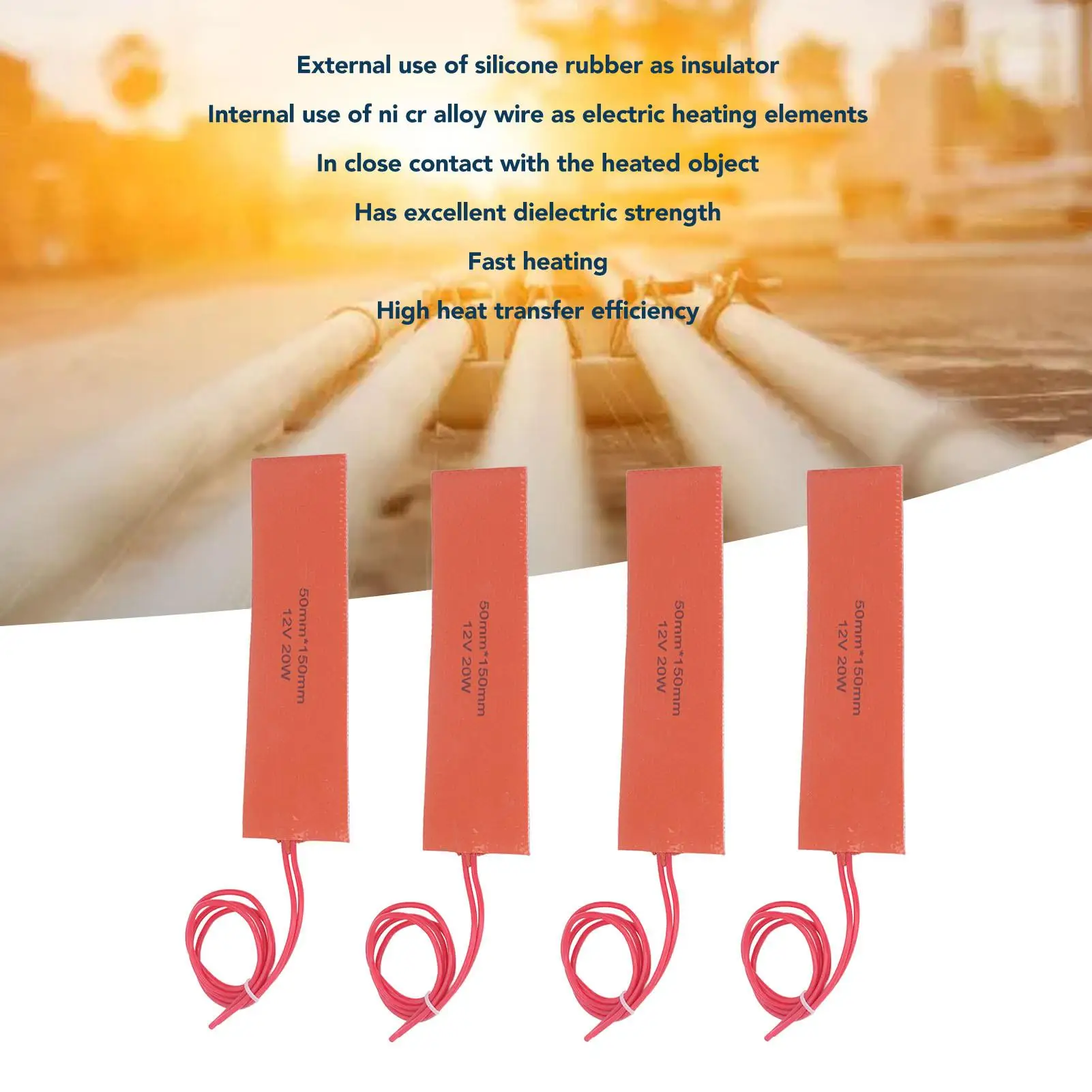 4 шт. гибкая силиконовая грелка 20 Вт 12 В резиновый коврик нагревательное одеяло