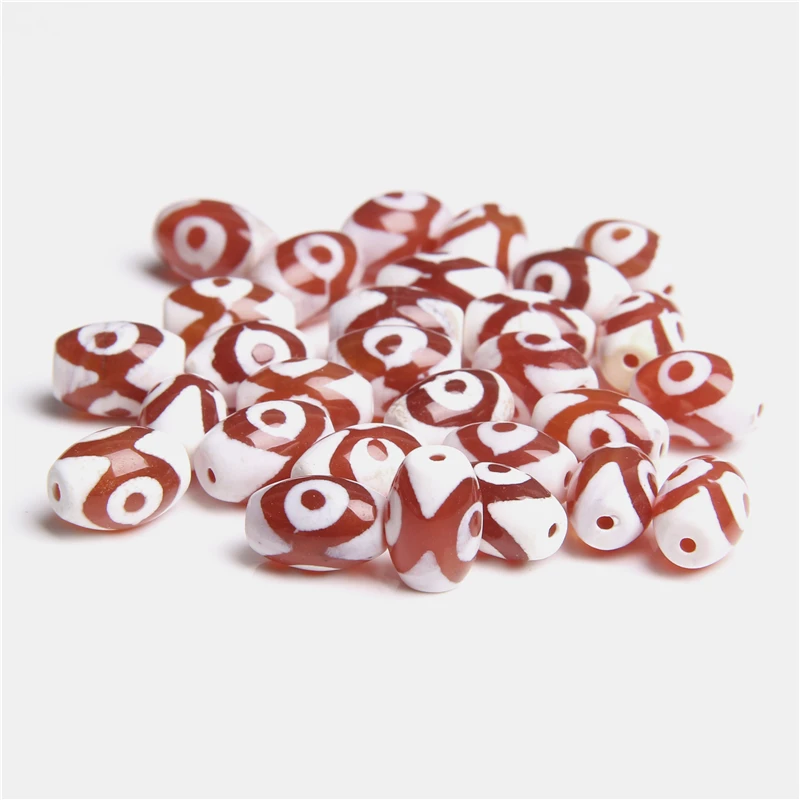 5pcs tibetan dzi eyes bead pendant charm natural Vintage Green orange agates Stone Bead Accessories for jewelry making wholesale |
