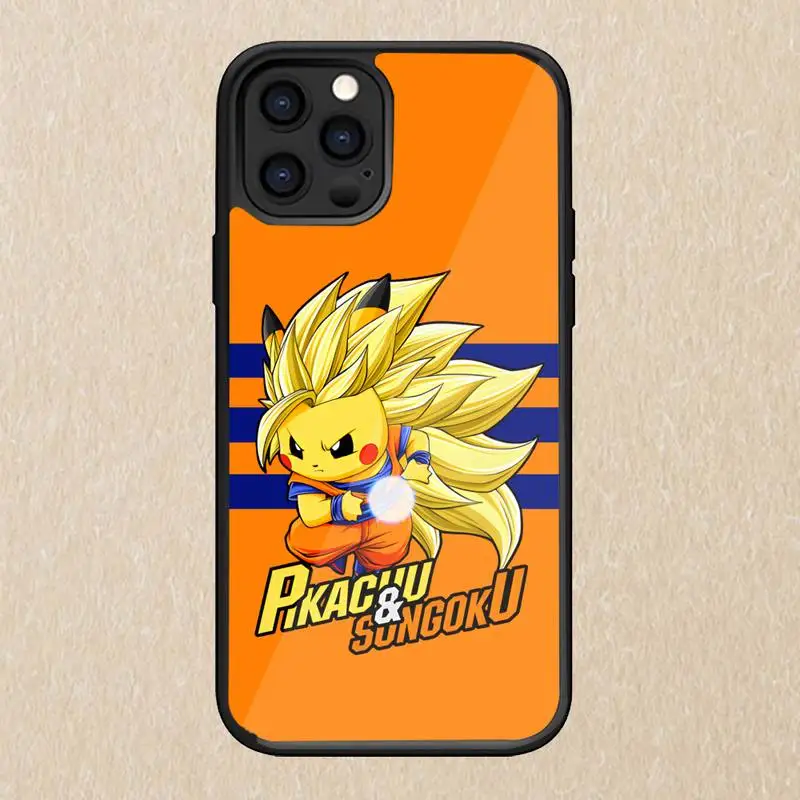 Чехол для телефона Pikachu Goku Robot для Iphone 13 12 11 Pro Max Mini 6 6s 7 8 Plus Xr X Xs Se 2020 Fundas Shell PC+TPU.