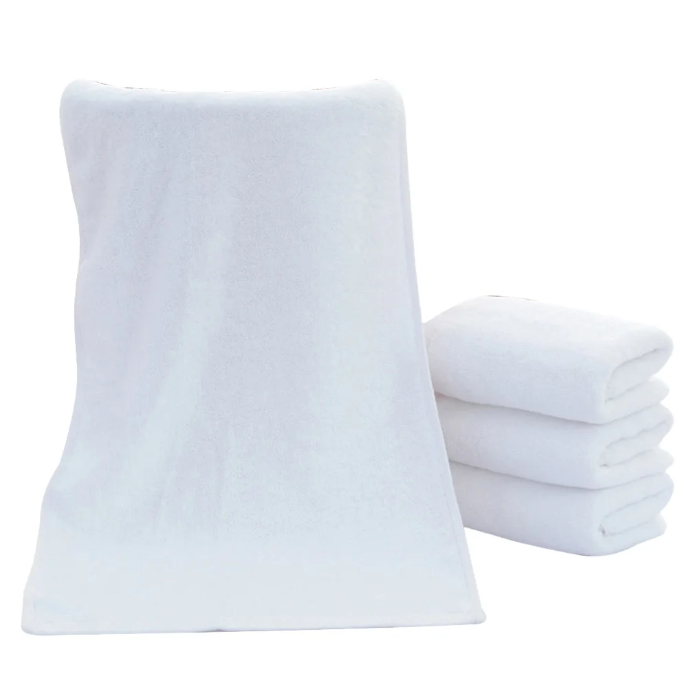 

Cotton Thicken Towels Bath Weak Towels Hand Washcloths Absorption Towels for Home Hotels Barber Shops (White)