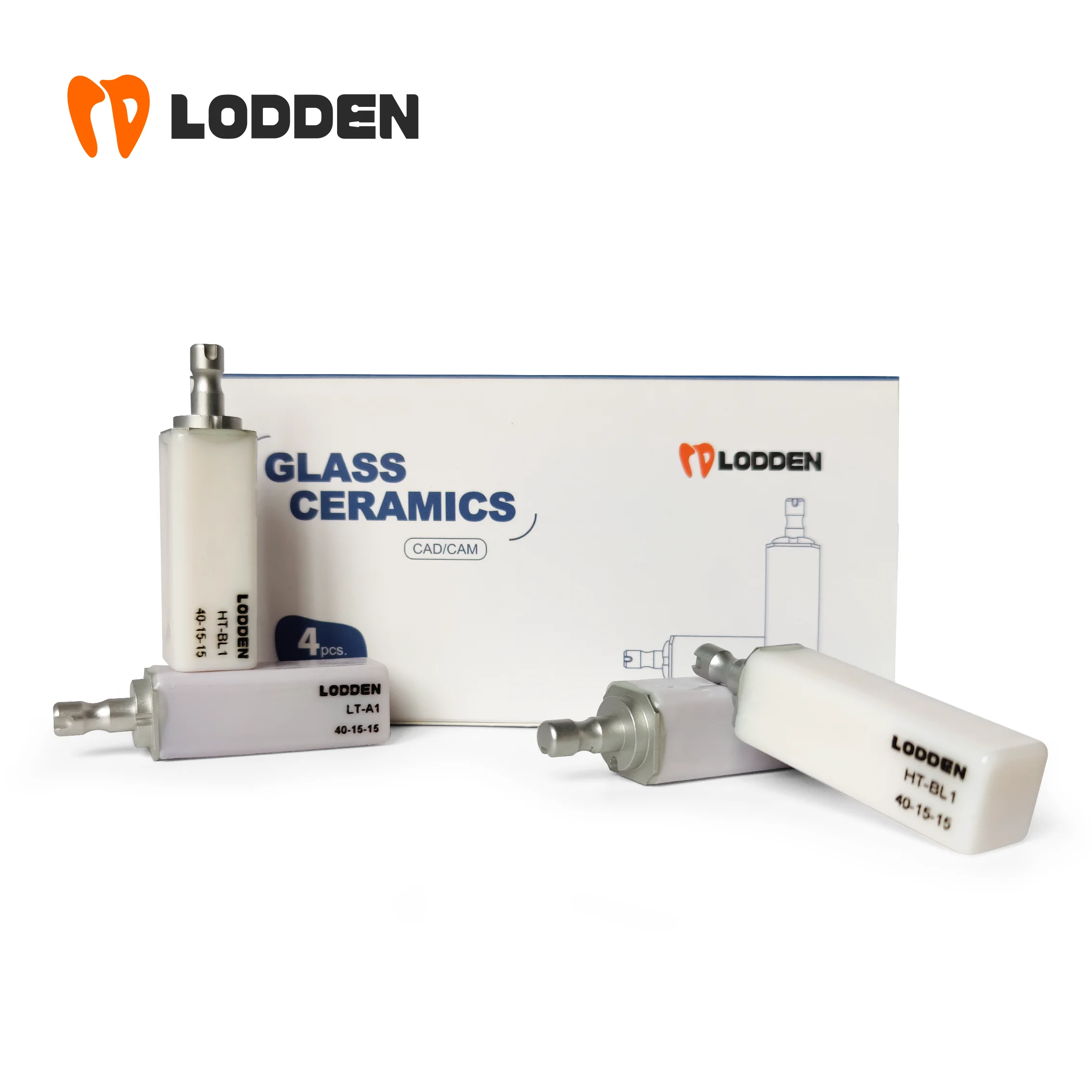 

LOODEN Lithium Disilicate Blocks B40 Dental Lab Emax Glass Ceramic LT/HT 4 Pieces for CAD CAM Sirona Cerec Milling System