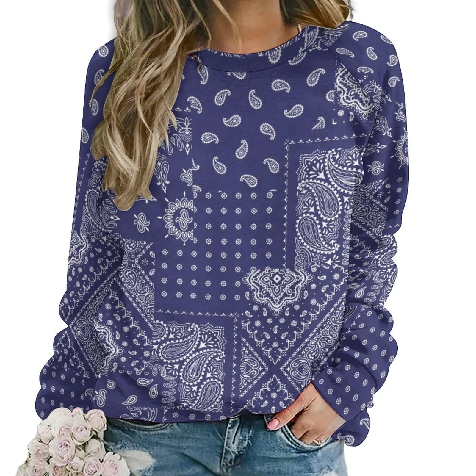 Классическая Женская Повседневная Толстовка с длинным рукавом и принтом в стиле