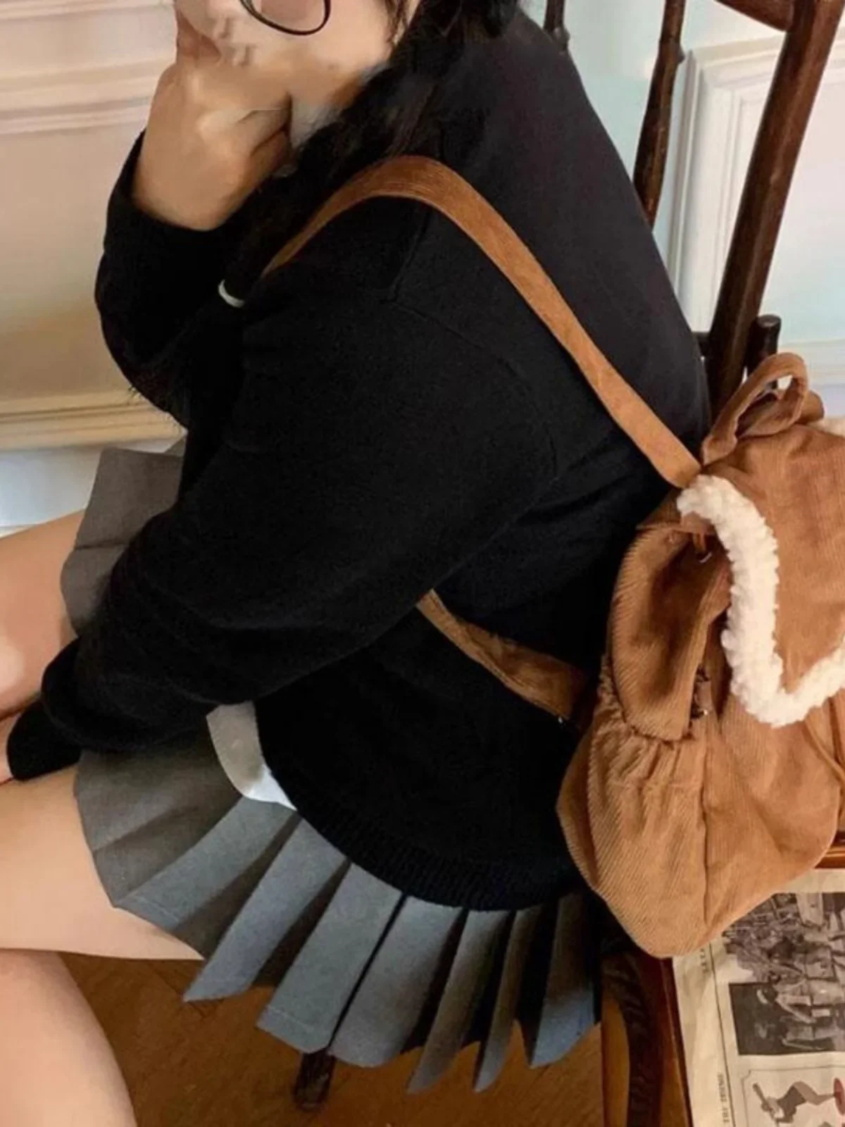 Miyagawa корейский рюкзак из овечьей шерсти для женщин повседневная универсальная