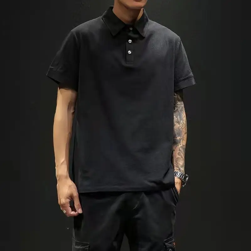 

Повседневные мужские футболки с воротником, бесплатная доставка, уличная свободная одежда, винтажный Топ, простые Стильные мужские футболки-поло, оптовая продажа