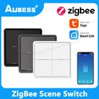 Беспроводной кнопочный переключатель ZigBee 1-4 Gang, автоматический пусковой контроллер с питанием от батареи для приложения Tuya Smart Life