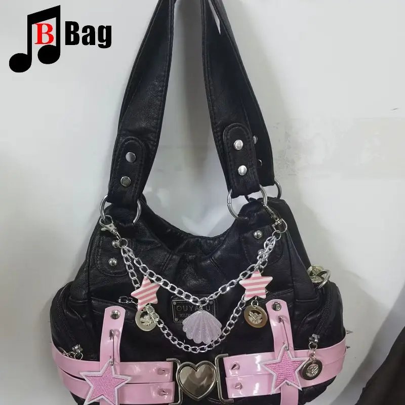Женская сумка в стиле ретро Y2K розовая вместительная дизайнерская сумка-тоут со