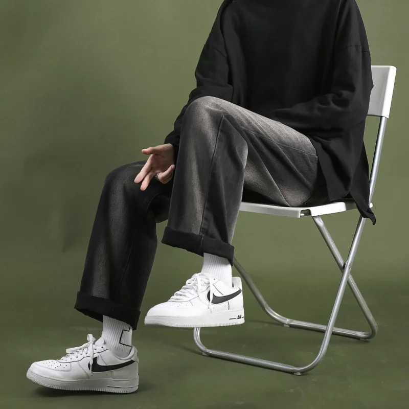 Summer Blue Black Baggy Jeans Men Fashion Retro Straight Jeans Men Streetwear Hip Hop Loose Denim Pants Mens Trousers S-2XL