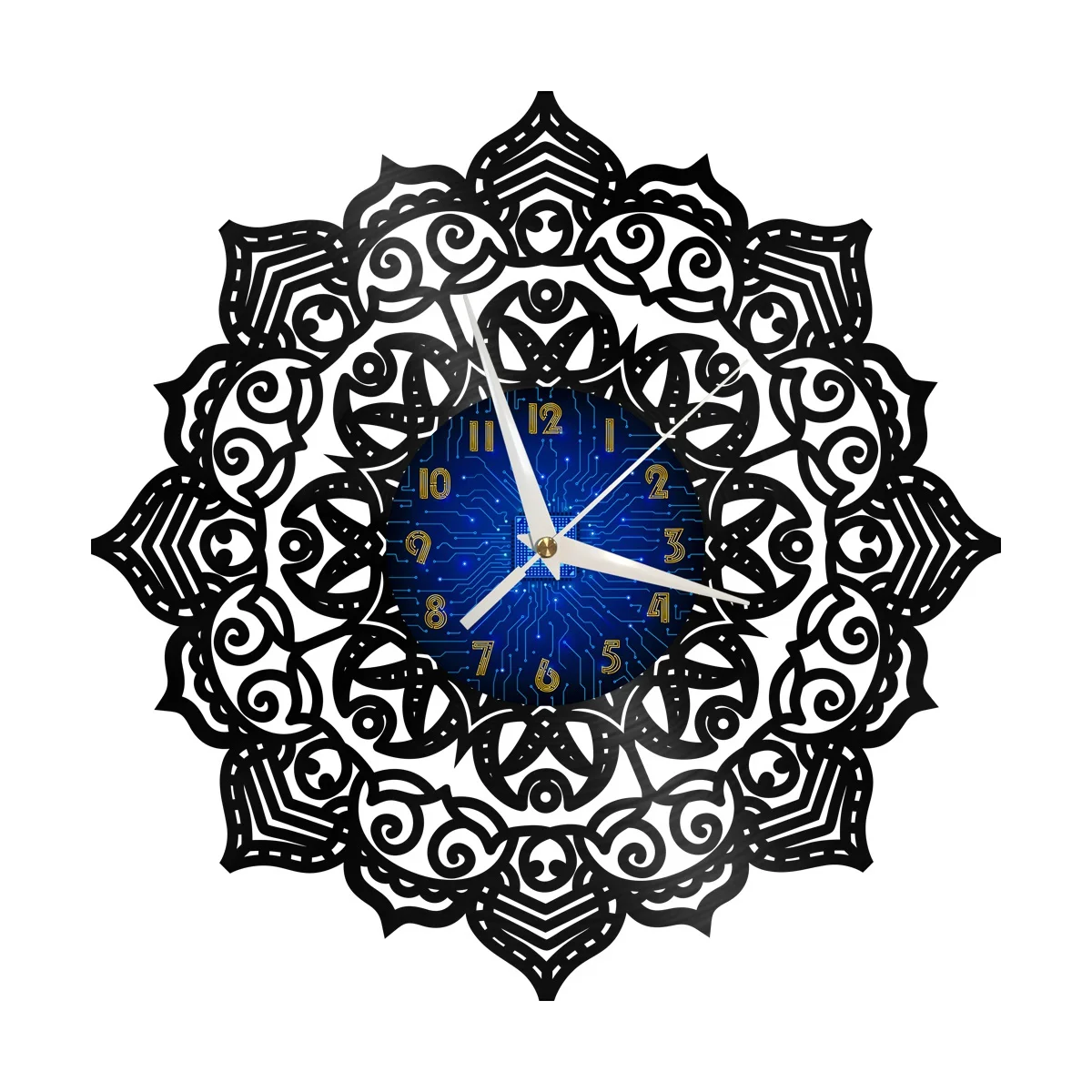 

Artistic Pattern 3 Decoration Vinyl Wall Clock, Vinyl Record Clock Wall Art Silent & Non-ticking