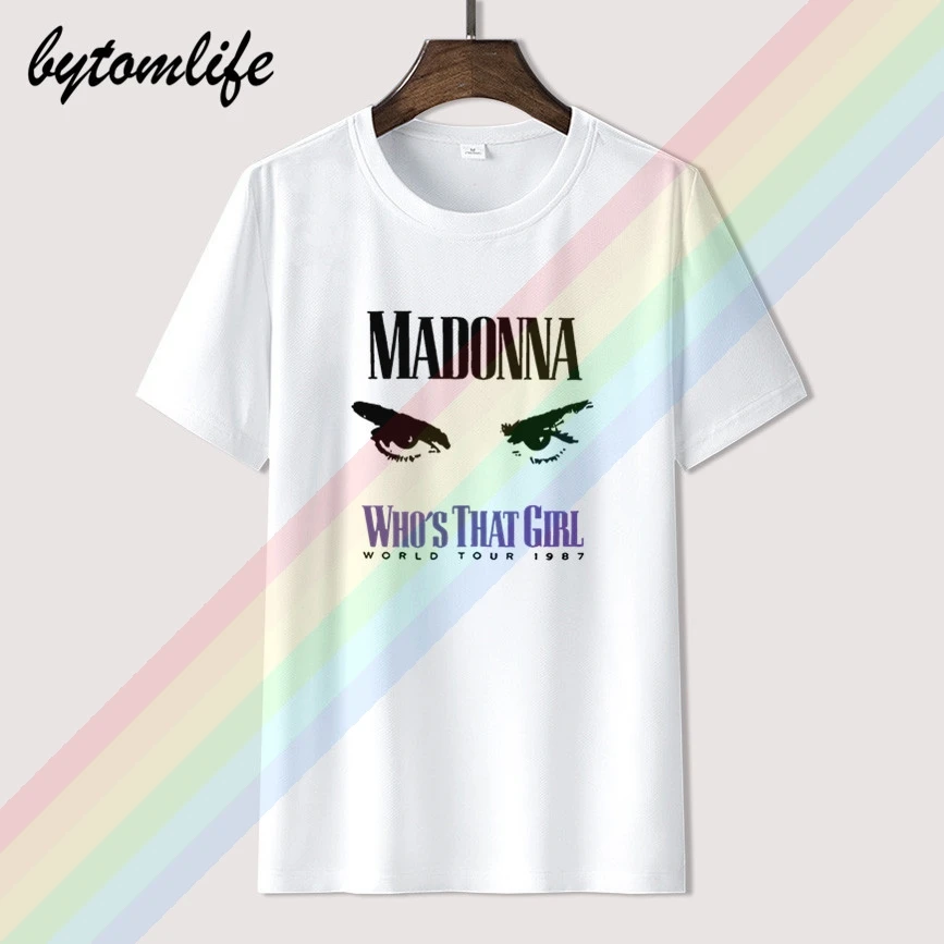 

Vtg Madonna Who's That Girl World Tour 1987 Black White Tee T-shirt