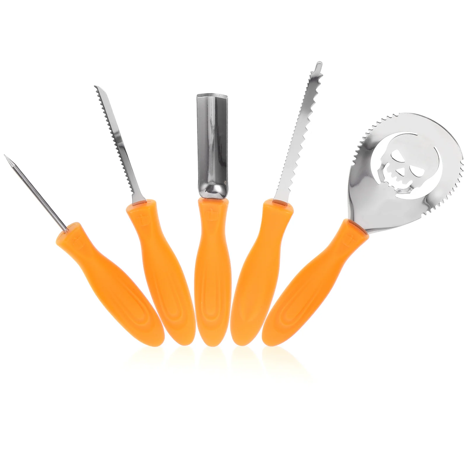 

5 Pcs Suite Pumpkin Carving Scraper Tool Halloween Kits Plastic Stainless Steel Tools Knife set