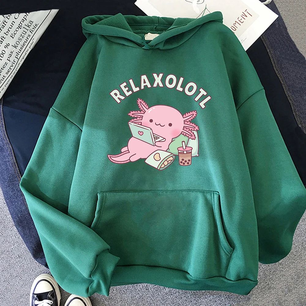 

Axolotl Boba Melk Thee Hoodies Vintage Cartoon Grafische Hoodie Harajuku Sudaderas Kpop Stijl Vrouwen Kleding Kawaii Sweatshirt