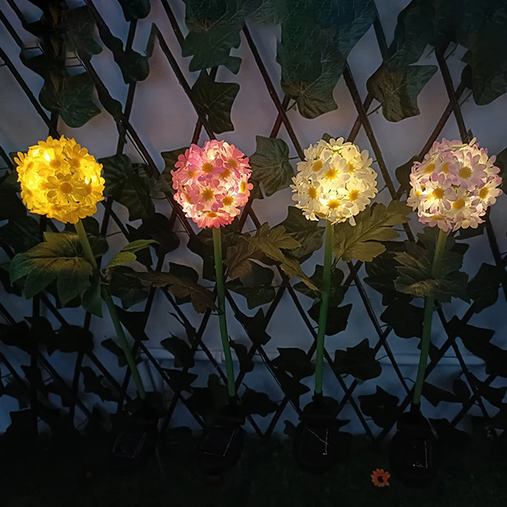 

Светодиодный садовый светильник на солнечной батарее для газона, водонепроницаемый уличный фонарь с заглушкой в виде цветка хризантемы дл...
