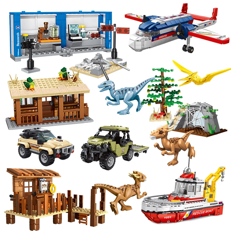 Конструктор Парк Юрского периода динозавр парк мира стиgimoloch модель спасательные