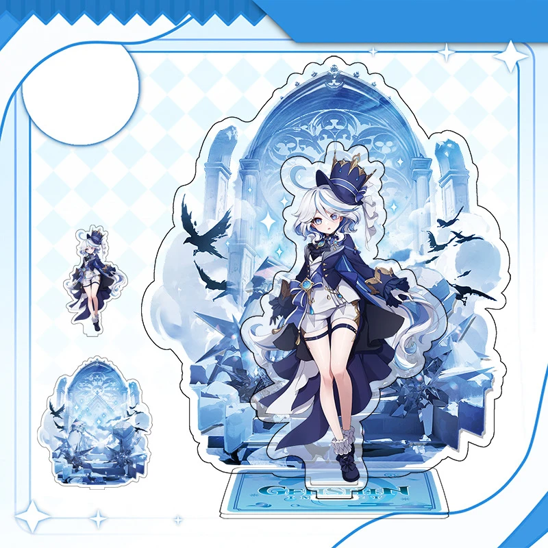 

18cm Anime genshin impact action Figure Furina Focalors Cosplay Stand Model Acrylic Desk Decor Fans kawaii Collection Prop Toy