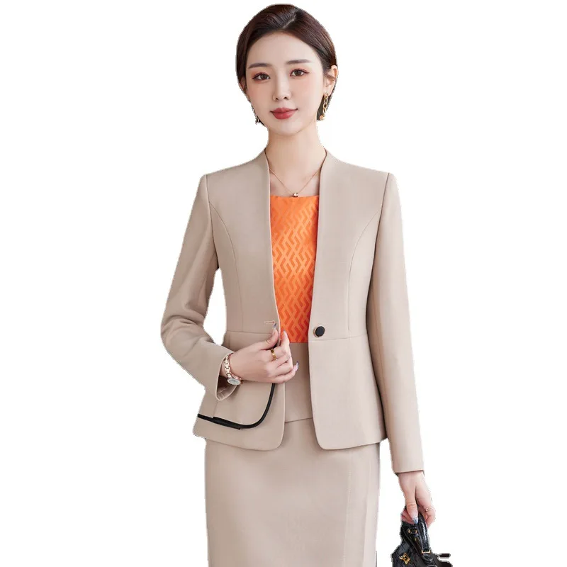 

Women Business Suits With Skirts and Jackets Coat Spring Summer OL Styles Professional Work Wear Skirtsuits Blazers Skirts Set