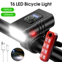 1600lm bike light headlight t6 bicycle led usb rechargeable torch cycling headlight high beam low beam luces para bicicleta