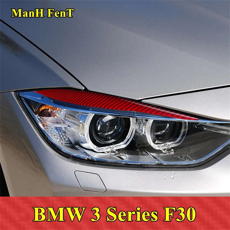 

For 2013-2018 BMW 3 4 Series 3GT F30 F34 Headlight Eyrbrow Strip Carbon Fiber Interior Decoration 3D Sticker