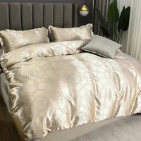 european style satin jacquard bedding set luxury embroidery comfortable duvet cover set high end home wedding bed cover set