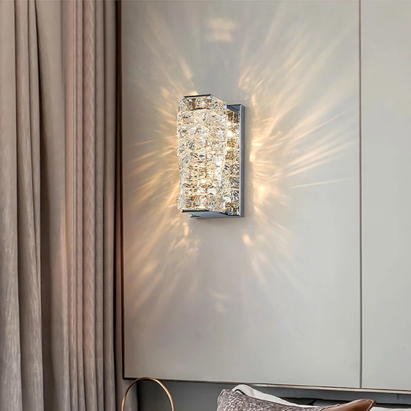 

Biewalk Modern Luxury Crystal Wall Lamp Living Room Background Wall Bedroom Bedside Study Corridor LED Interior Decorative Lamps