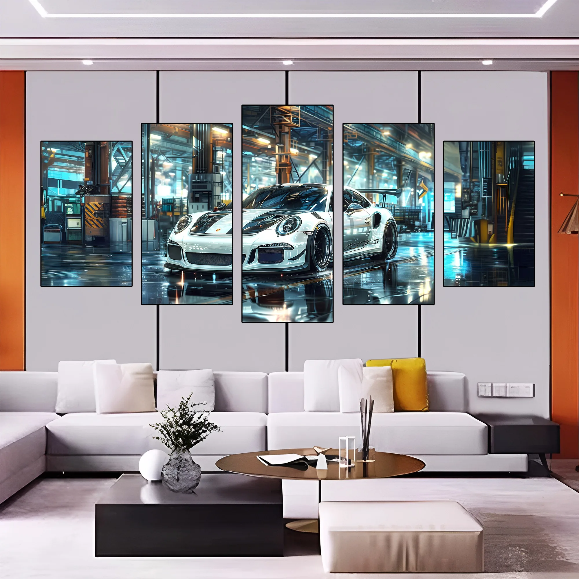 

Постеры на холсте Суперкар Киберпанк 5 шт.