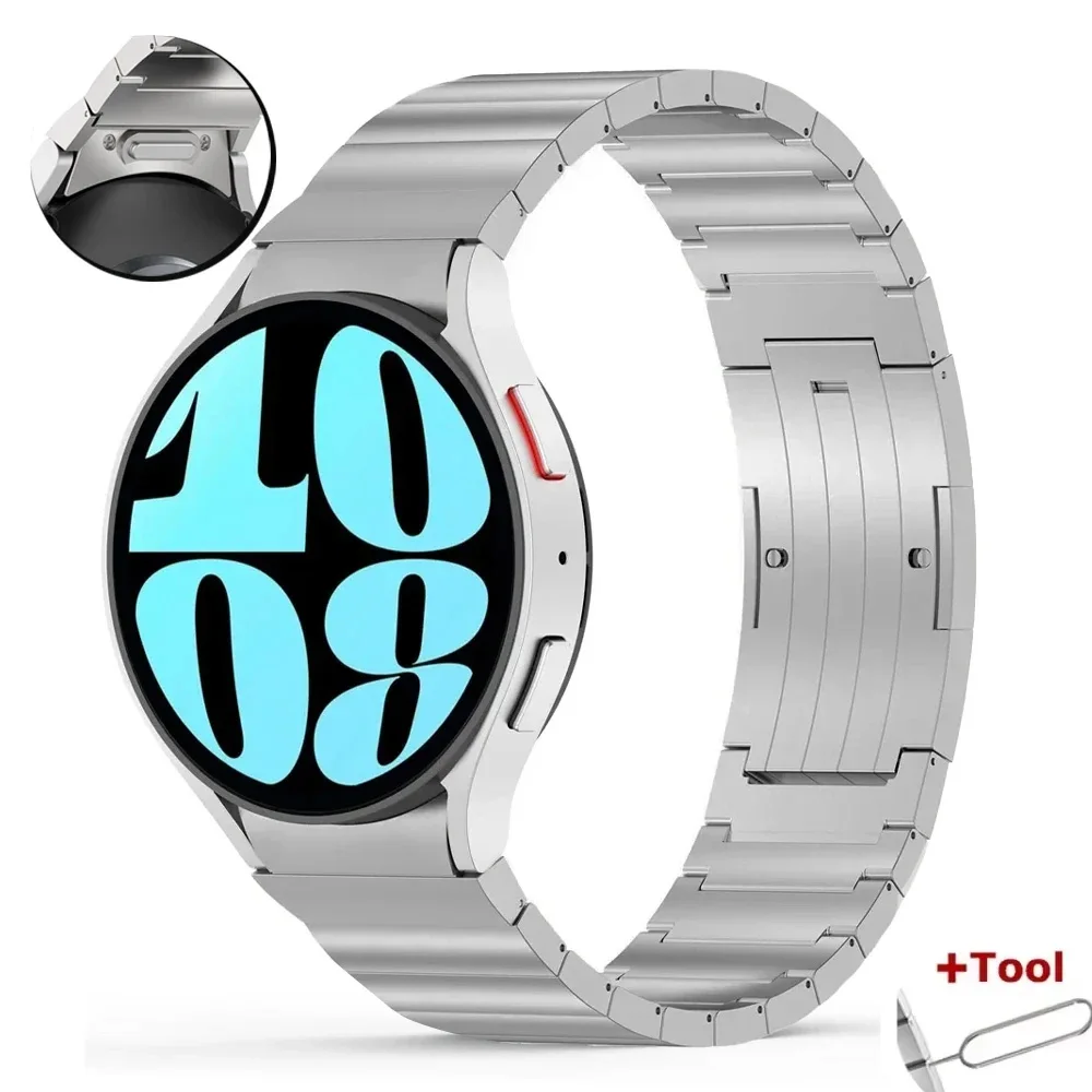 Фото Титановый браслет для Samsung Galaxy Watch 7 6 5 4 40 44 мм 5pro 45 Quick Fit без зазоров Band Correa Classic 42 мм 46 43 мм 47 мм №1