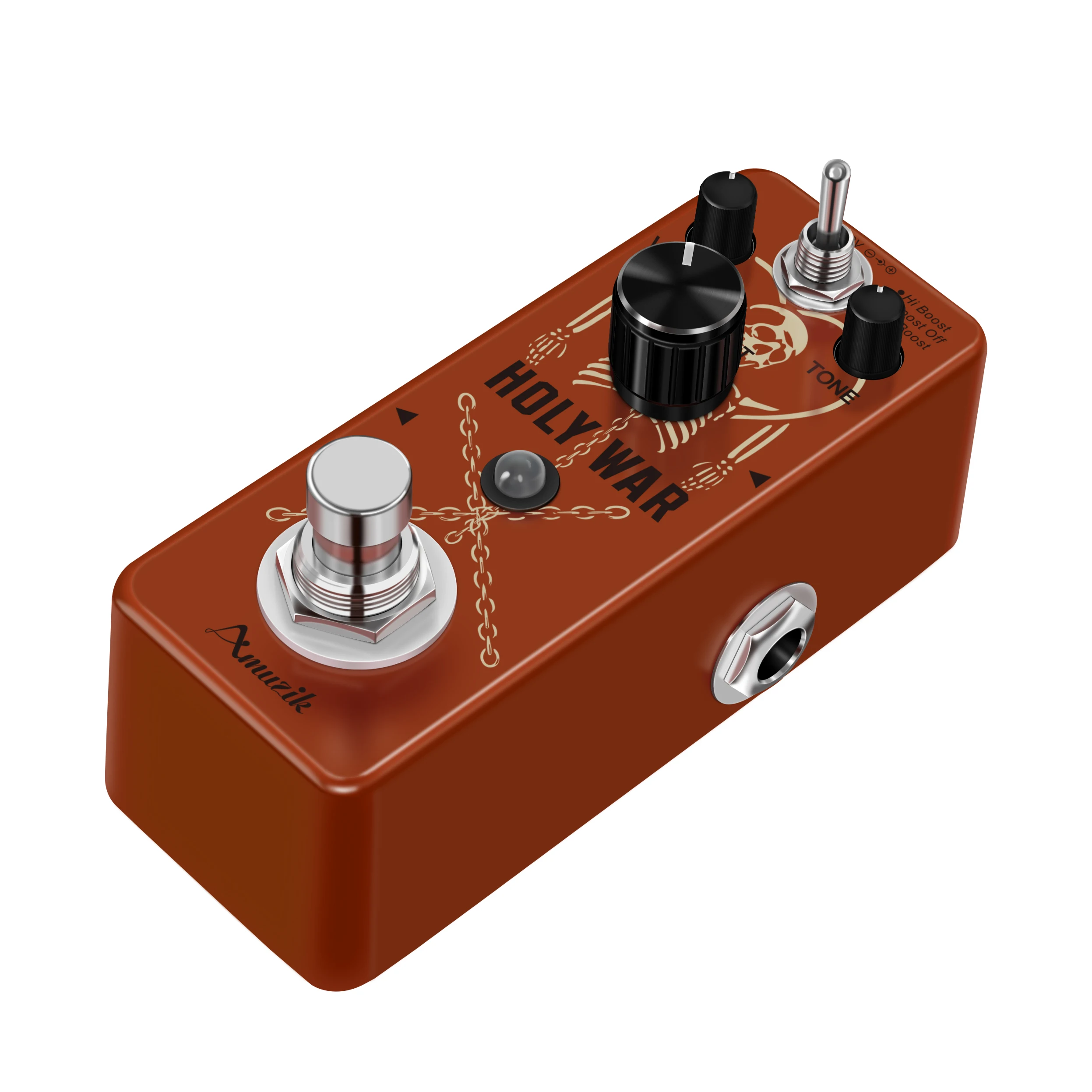 Amuzik  LEF-305 Heavy Metal Distortion Pedal Holy War Analog Dist Pedal for Electric Guitar Classic 80's Metal Sound True Bypass