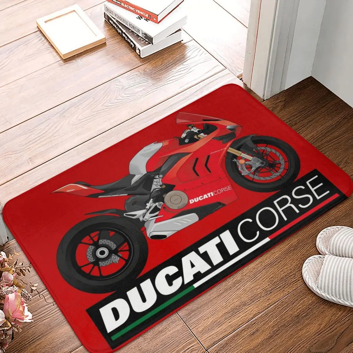

Придверный коврик Ducati Racing, коврик, коврик, подкладка для ног из полиэстера, нескользящий, водостойкий, маслостойкий, для входа, кухни, спальн...