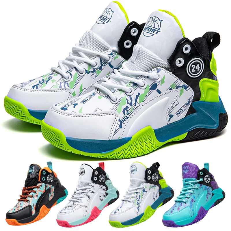 Comfortable Fashion Youth Children's Outdoor Sport Footwear Boys' And Girls' Shoes School Sports Training Basketball Shoes 31-40