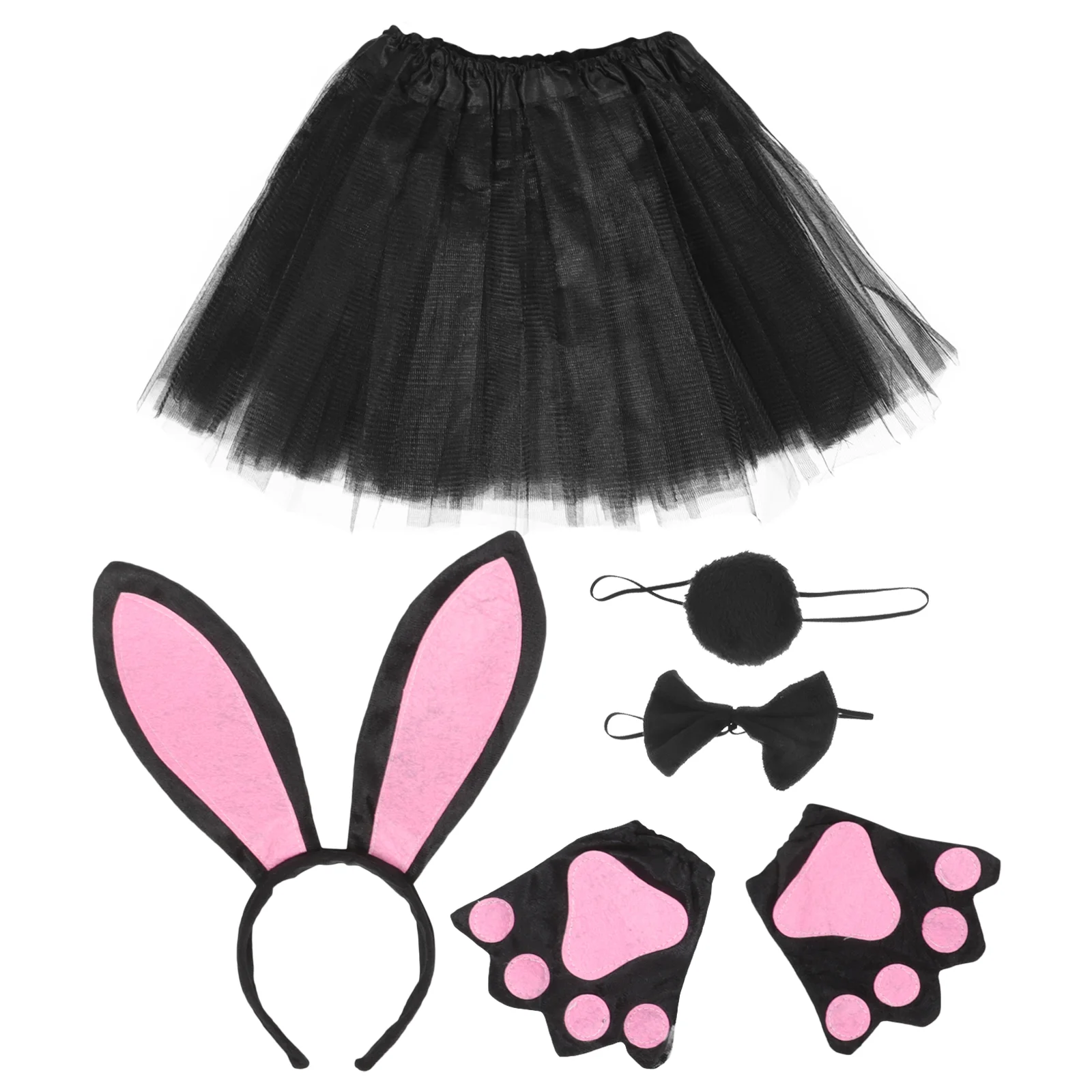 

Rabbit Costume Women Ears Headband Halloween Animals Cosplay Supplies Party Tutu Skirt Girl Accessory