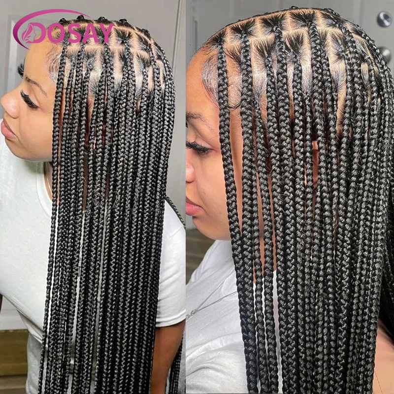 Парик женский Плетеный без узлов полностью на сетке черный