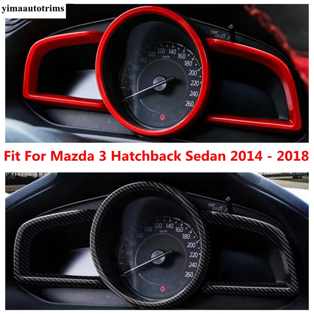 

Декоративная рамка для передней приборной панели, отделка для Mazda 3 Hatchback, Sedan 2014-2018, аксессуары из АБС-пластика Красного/углеродного волокна