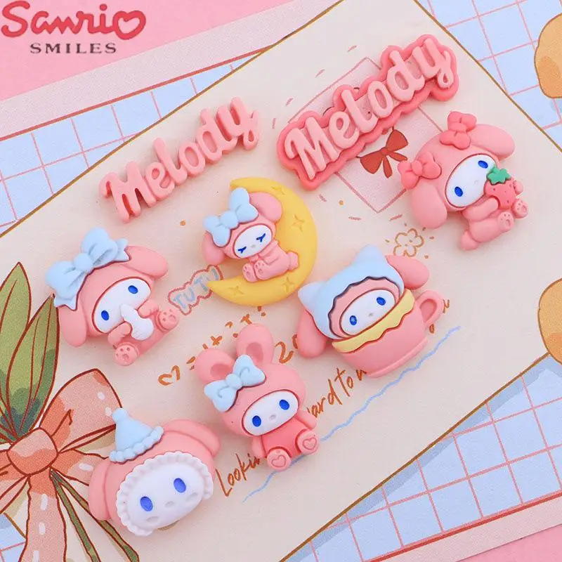 

10Pcs Kawaii Sanrio DIY Phone Case Accessories My Melody Anime Cute Water Cup Computer Shoes Head Rope Decoration Toys for Girls