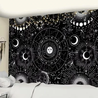 sun moon mandala starry sky tapestry white black wall hanging bohemian gypsy psychedelic tapiz witchcraft astrology tapestry