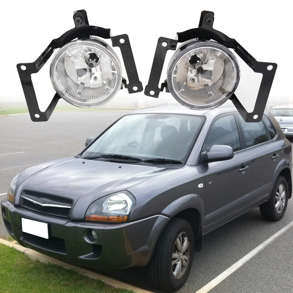 

1Pair Car Front Bumper Fog Lights Assembly Driving Lamp Foglight with Bracket for Hyundai Tucson 2005-2009