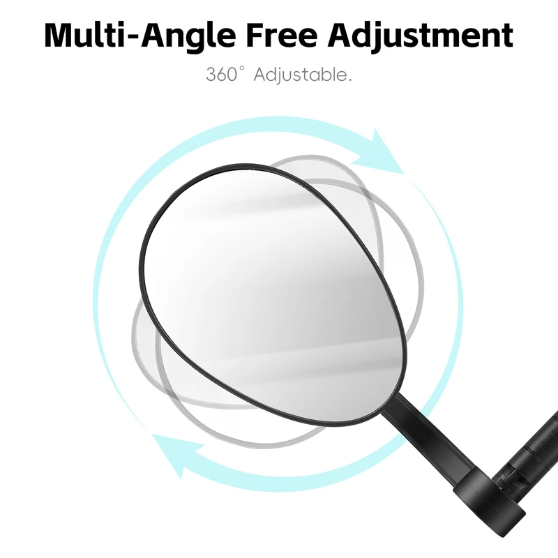 Фото WEST BIKING HD 360 °   Поворотное зеркало заднего вида для велосипеда, зеркало на руль, легкое и портативное. №5