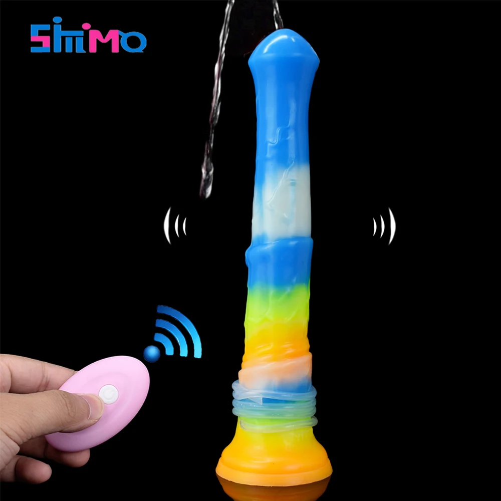 SMMQ светящийся конский фаллоимитатор с функцией брызг беспроводное управление