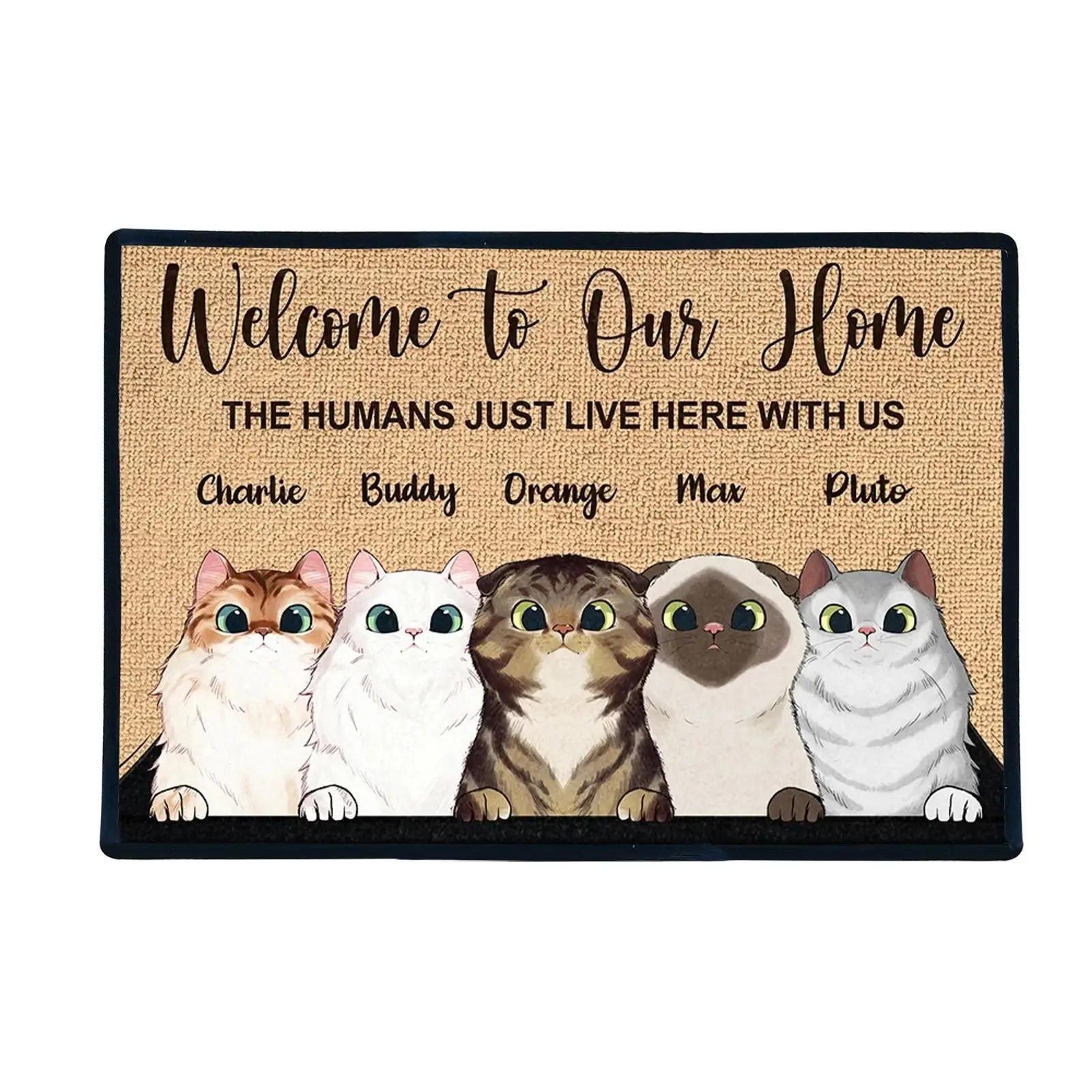 

Welcome to my home interior door mats personalized cat print non-slip door mats carpet carpet door mats