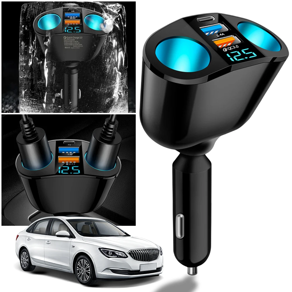 Автомобильный разветвитель прикуривателя PD QC3.0 12 В-24 В автомобильное зарядное