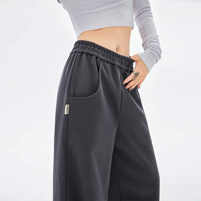 Women Sweatpants With Pockets 2023 High Waist Wide Leg Pants Y2K Clothes Loose Sport Trousers Female Solid Pantalones Mujer P021