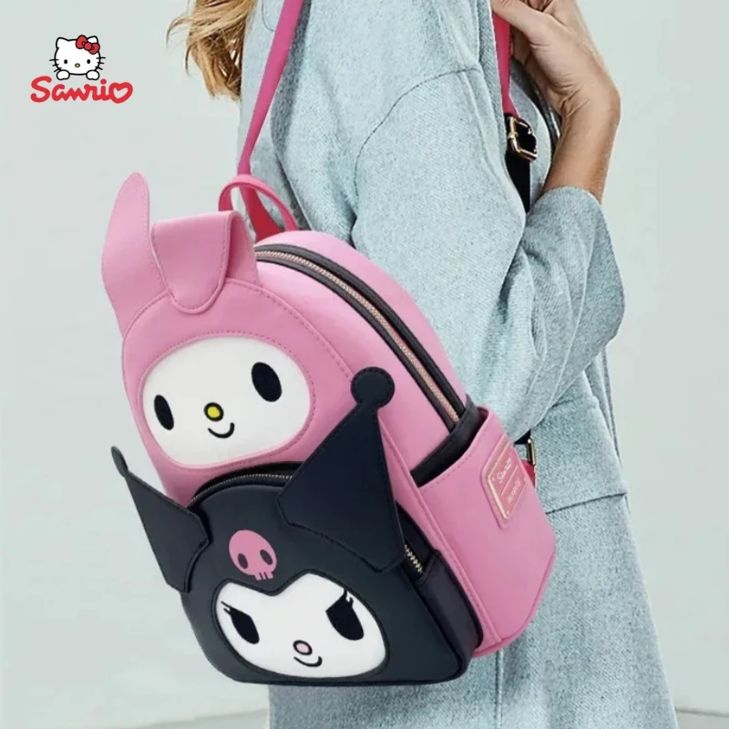 

Sanrio Loungefly Cartoon Kuromi Melody Creative Backpack Storage Stationery Leather Mini Student Backpack Student Christmas Gif
