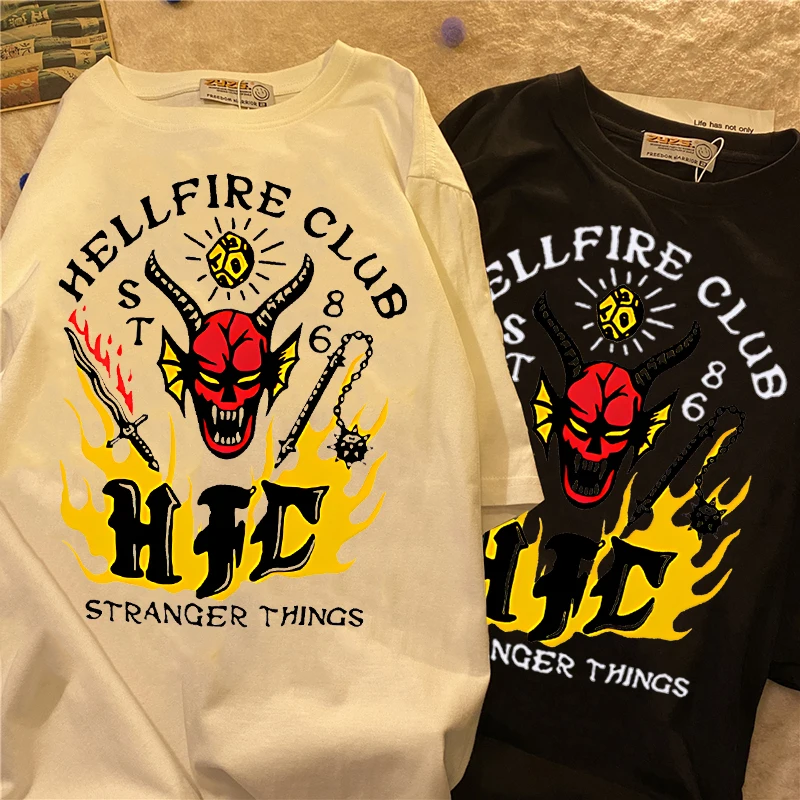 

Unisex Upside Down Stranger Things 4 Hellfire Club T Shirt Women Ullzang Eleven T-shirt Fashion Tshirt Top Tees Female Clothing