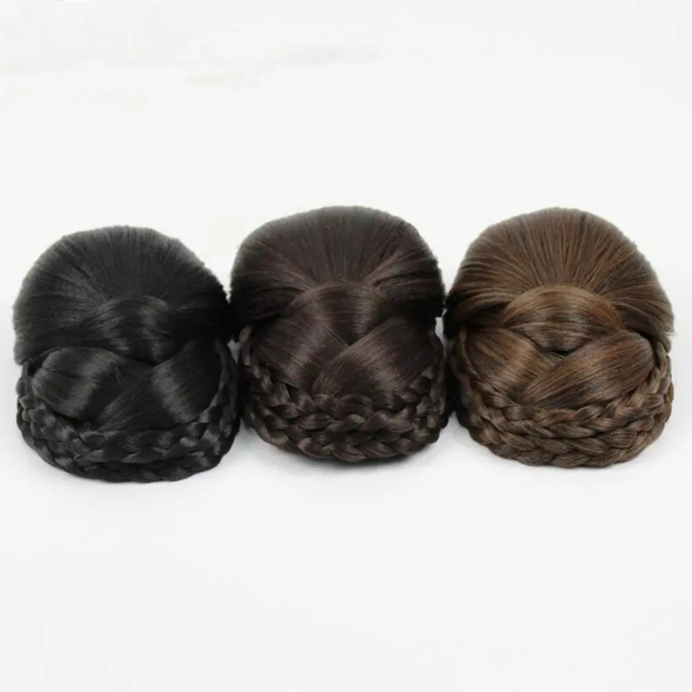 

Natural Female Heat Resistant Fiber Hair Accessories Fake Hair Bun Hanfu Hair Chignon Bride Hairpiece Braided Chignon