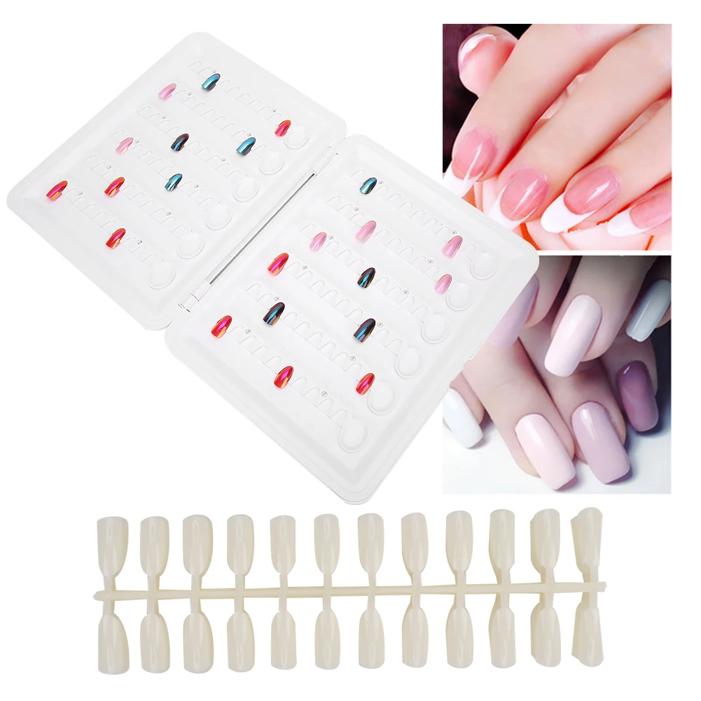 

120Grids Fold Nail Tip Color Display Book Nail Polish Color Template Display Board Color Card Manicure Tool for Nail Art Display
