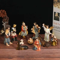 1set nativity scene set christmas baby jesus manger church catholic decor statue home crib figurines miniatures ornament