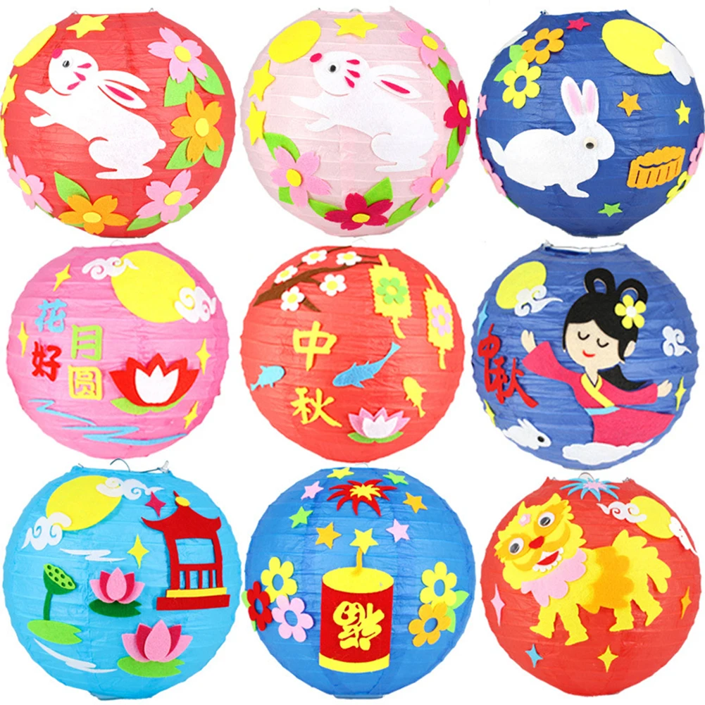 

1pcs Mid-Autumn Lantern Creative Cartoon Portable Luminous Lantern DIY Handmade Festival Toy Birthday Gift Christmas