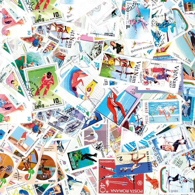 

Lot 250pcs athletic sports Games Topic Original Stamps with Postage Mark No Repeat Nation Stamp Good Condition